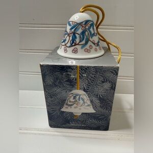 Lladro Spain Mistletoe Ornament Bell 2003 Pink Blue 01008079 Christmas. 1392